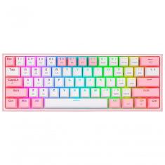 Teclado Gamer Redragon K616-rgb Fizz Pro (ingles Sem Fio) Branco/rosa