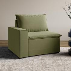 Sofá Modular Com Braço Esquedo 105cm Zen Cabecasa Madeiramadeira Verde Salvia