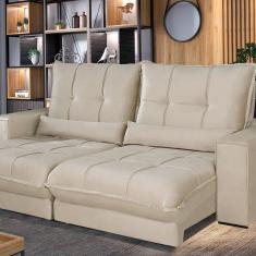 Sofá Retrátil E Reclinável Thor - Molas Ensacadas 250 Cm Bege