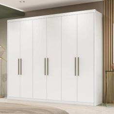 Guarda Roupa Casal Ambiente Sumatra Branco Brilho  Demóbile