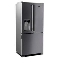 Refrigerador Inverse 03 Portas Brastemp Frost Free com 515 Litros com Água e Gelo na Porta Inox - BRH86AR
