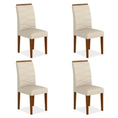 Kit 04 Cadeiras Vitória Wood Cinamomo/Bege - Moveis Arapongas Cinamomo/bege 03