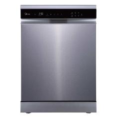 Lava Louças de Piso com 14 Serviços Midea SmartHome com 9 Programas de Lavagem Inox 110v - MDWEF1433GSS1
