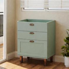 Balcão para Cozinha 3 Gavetas sem Tampo Iluminata - Genialflex