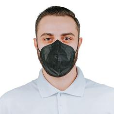 Máscara de Proteção KN95 Preta Pacote com 10 Unidades