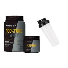 Kit Probiótica - 100% Pure Whey 900G + Creatina Probiotica 300G + 1 Co