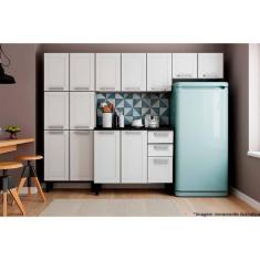 Cozinha Completa Múltipla 4 Peças (2 Armários + 1 Balcão + 1 Paneleiro) C4P84 Branco - Bertolini