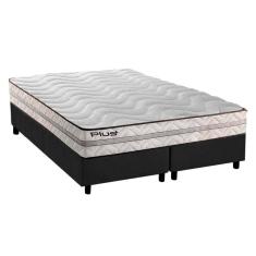 Cama Box King: Colchão Espuma D33 Paropas Pasquale Plus + Base CRC Suede Gray(193x203)