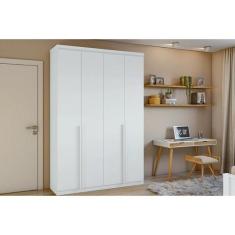 Guarda Roupa Solteiro 4 Portas e 2 Gavetas Alonzo New Branco - Lopas