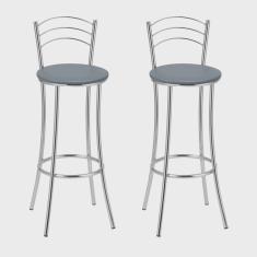 Kit 2 Banquetas Cromadas Bc26-a A144