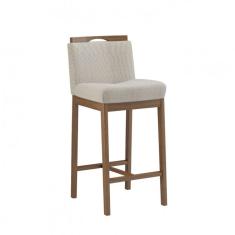 Banqueta Madeira Maciça Dani Volttoni Nogueira