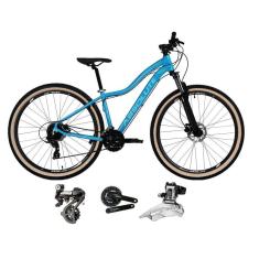 Bicicleta Aro 29 Absolute Hera Feminina Câmbios Shimano Altus 27v Freios Hidráulicos Garfo com Trava no Guidão Pneu com Faixa Bege - Azul