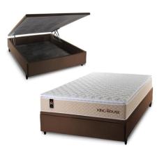 Conjunto Box Baú Alford Bege 138x188x73 c/ Molas Ensacadas - King Hous