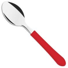 Colher de Chá Leme Tramontina em Aço Inox Vermelho