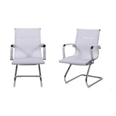 Kit 02 Cadeiras Boxbit Eames Office Tela Fixa Branca Branca