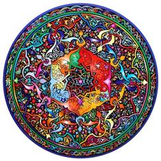 Quebra-cabeça redondo Blossom Mandala - 1000 peças - Desafio de cores - Adultos e crianças