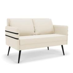 Namoradeira 02 Lugares Mari Veludo Pés Palito de Ferro D03 - D'Rossi, 