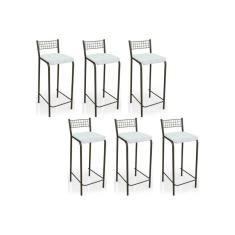 Banqueta Gênova B705 Kit 6 Un Bronze/branco 106 - Kappesberg