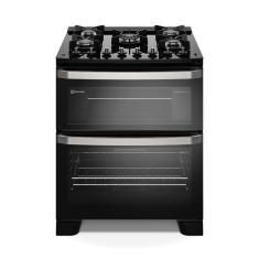 Fogão 5 bocas Electrolux Preto Experience Mesa de Vidro, 2 Fornos e PerfectCook360 (FE5DB) 127V