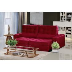Sofá 3 Lugares 2.30 Mt Retrátil Reclinável Vermelho