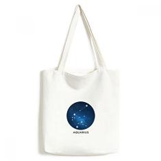 Aquarius Constellation signo do zodíaco sacola de lona bolsa de compras casual bolsa de mão