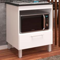 Balcão De Cozinha Para Cooktop 4 Bocas Iara 1 Porta Branco - Jcarvalho