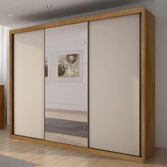 Guarda Roupa Casal com Espelho 3 Portas 6 Gavetas Zefero Novo Horizonte Cumaru Fendi