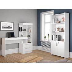 Conjunto Home Office 2 Peças 1 Escrivaninha com Estante 1 Armário 2 Portas