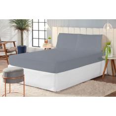 Jogo de lençol cama Casal percal 200 fios varias cores - SAFIRA ENXOVA