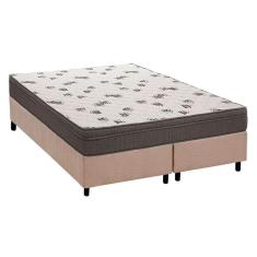 Cama Box Queen: Colchão Espuma D45 Ortobom Light Saúde Ortopilow + Base Crc Suede Clean(158X198)