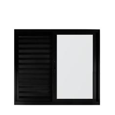 Janela De Alumínio Veneziana 100x120cm 3 Folhas Suprema Preto