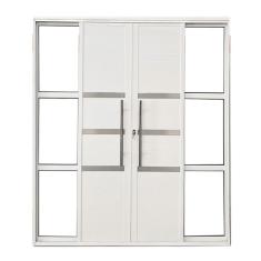 Porta Sacada Lambril 4 Folhas 210 X 200 De Alumínio Branco