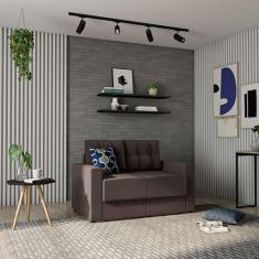 Sofá 2 Lugares Retrátil Mainz Suede Grafite 140 cm