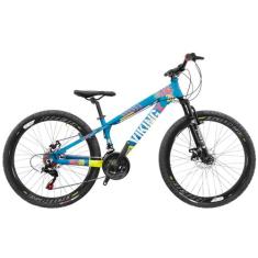 Bicicleta Infantil Aro 26 Viking Tuff 25 18 Marcha F. Disco, Azul, Ama