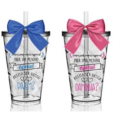 2 Copos Convite Twister Pajem e Daminha