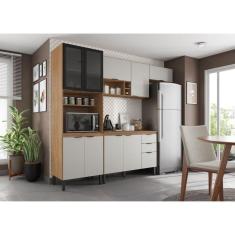 Cozinha Completa Firenze 4 Peças 10 Portas 2 Gavetas Amendola/Nude Prime Tx