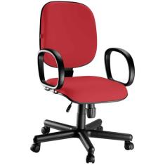 Cadeira Diretor Giratória Reclinável Com Braço Em Jserrano Vermelho -