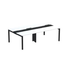 Mesa de Plataforma Dupla para 4 Pessoas Corporativa 120X140/4P PDC12/14/4P Branco/Preto