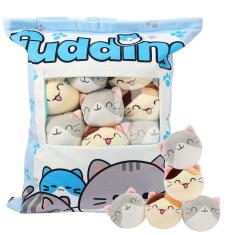 Almofada de pelúcia Almofada JILPAK com 8 bonecos de gato removíveis