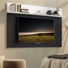 Painel TV 65&quot; c/ Prateleira Amsterdã Plus Multimóveis Preto/Branco