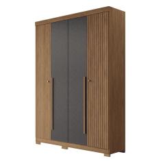 Guarda Roupa Solteiro Buriti Ripado 4 Portas com Pés - Santos Andirá