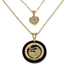 Colar Cordão Duplo Curso Biologia Folheado Ouro 18k - Milena Folheados