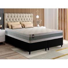 Conjunto Cama Box Espuma Oxford Verde King 193x203x67 - King House