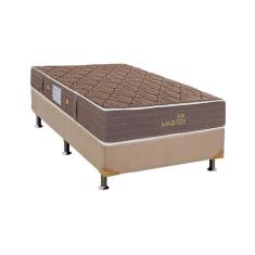 Cama Box Solteiro: Colchão Molas Herval Bonnel Suite Master + Base CRC Suede Bege(88x188)