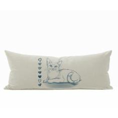 Travesseiro De Corpo Body Pillow Natural 40x130cm Gato Azul - FASTLAR