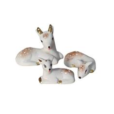 Trio De Rena Miniatura Decoração Enfeite De Natal Ceramica - Decore Ca