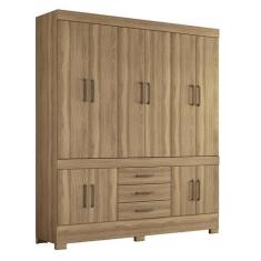 Guarda Roupa Casal New Murano 10 Portas e 3 Gavetas Amêndola - Demóbil