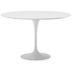 Mesa De Jantar Tulipa Saarinen Redonda 130 Cm Tampo Laqueado Cores Branco