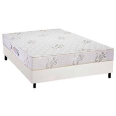 Cama Box Casal: Colchão Espuma D33 Luckspuma Supreme + Base Crc Courano White(138X188)