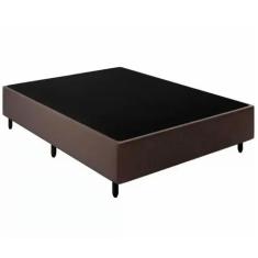 Base de Cama Box Casal 138x188 Marrom Suede - Fábrica de Tudo, Base bo